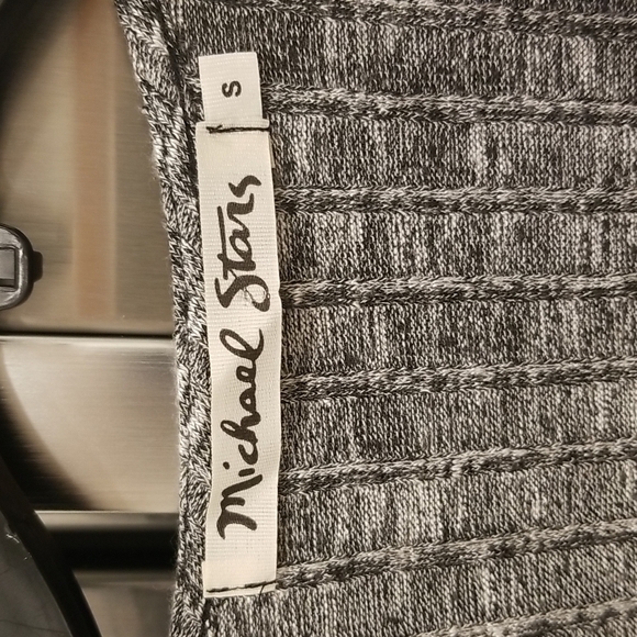 💕MICHAEL STARS💕 Ribbed Long Sleeve Surplice Bodysuit ~ Dark Gray Small S NWOT - Picture 9 of 11